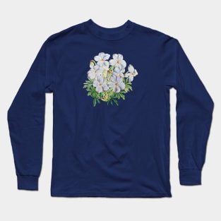 A Bouquet of Violets Vintage Botanical Illustration Long Sleeve T-Shirt